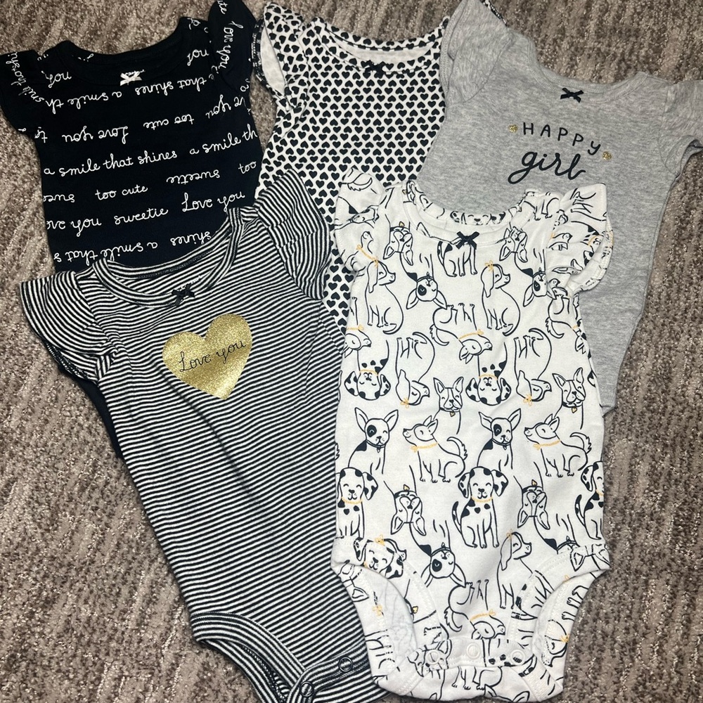 Carters short sleeve bodysuit bundle